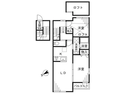 メルヴェイユ(2LDK/2階)の間取り写真