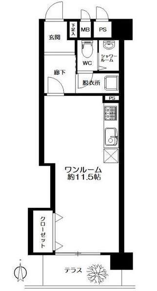ダイアパレス北六番丁A棟(ワンルーム/1階)の間取り写真