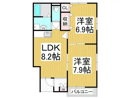 ロイヤルパレスY・T(2LDK/1階)の間取り写真