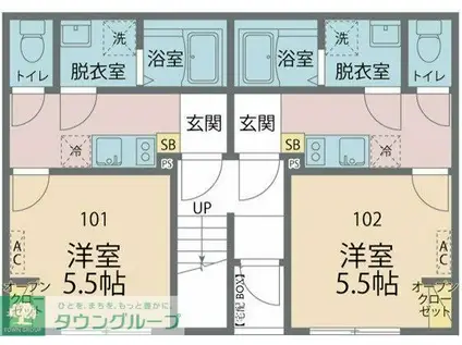 カインドネス相模原氷川町III(1K/1階)の間取り写真