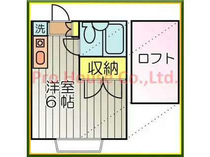 グリーンヒル武蔵野(ワンルーム/1階)の間取り写真