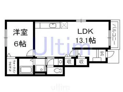 フォレスタII(1LDK/1階)の間取り写真