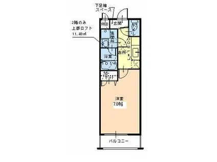 フジパレス津久野I番館(1K/1階)の間取り写真