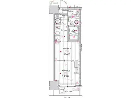 ガーラ・ステーション川崎平間(2K/6階)の間取り写真