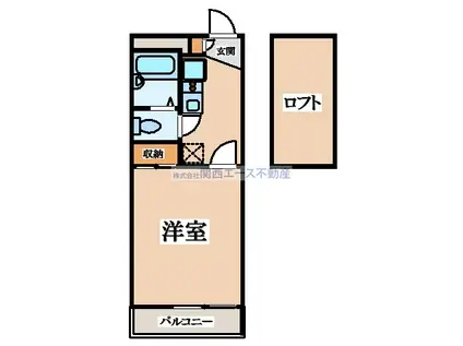 レオパレスコスモスII(1K/2階)の間取り写真