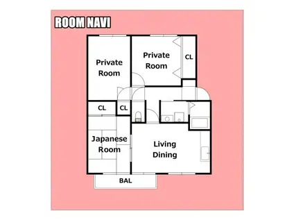 フォブール秦B棟(3LDK/2階)の間取り写真