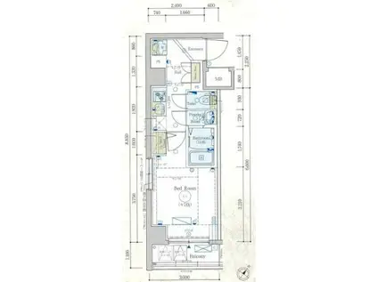 エステムコート新横浜グランデ(1K/5階)の間取り写真