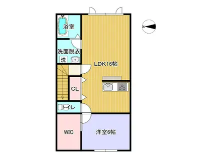 ALIVIO(1LDK/2階)の間取り写真