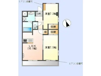 グランドール(2LDK/3階)の間取り写真