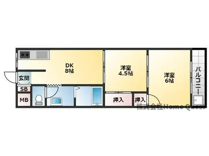 グランドハイツヤマダ(2DK/1階)の間取り写真