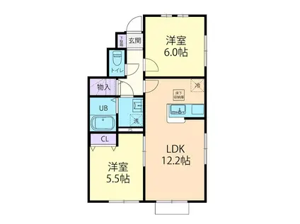 2026/5/1菊池市泗水町2LDK A(2LDK/1階)の間取り写真