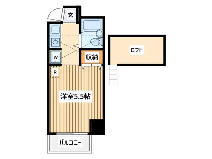 ボートハウス(ワンルーム/5階)の間取り写真