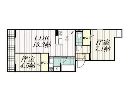 D-ROOM弁天Ⅳ(2LDK/1階)の間取り写真