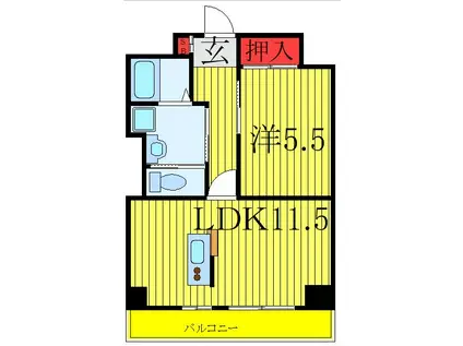 パル駒込(1LDK/5階)の間取り写真