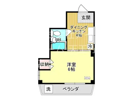 第5フラワーハイツ(1DK/4階)の間取り写真