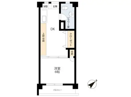 行徳マンション(1DK/4階)の間取り写真