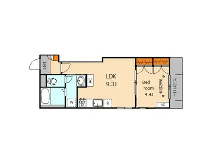 MAISON(1LDK/1階)の間取り写真