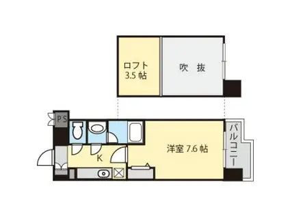 メゾン西梅田(1K/10階)の間取り写真