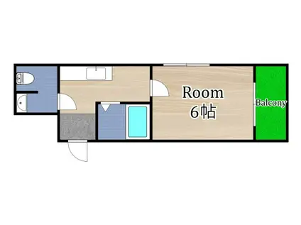 ヴィラナリー今市(1K/3階)の間取り写真