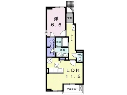 ファミール際波I(1LDK/1階)の間取り写真