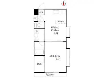 アーサクラスト横浜(1DK/5階)の間取り写真