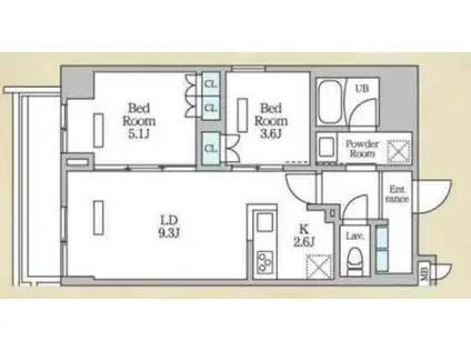ロイジェント西新井(2LDK/4階)の間取り写真
