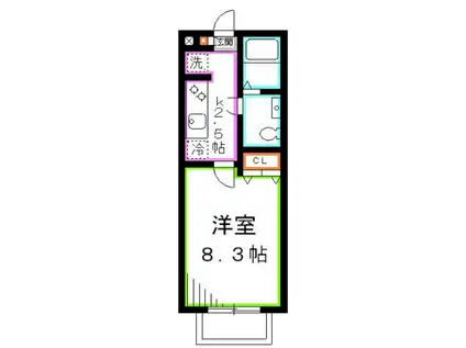 ソレーユ宮前(1K/1階)の間取り写真