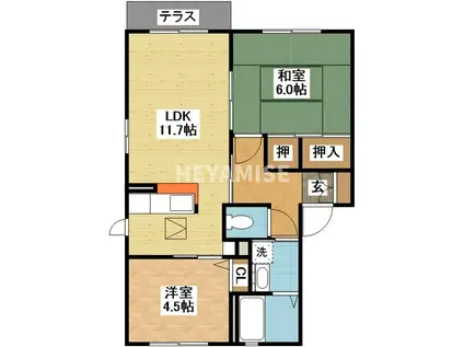 シャーメゾンY(2LDK/1階)の間取り写真