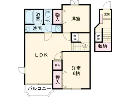 エクセレントシティI(2LDK/2階)の間取り写真