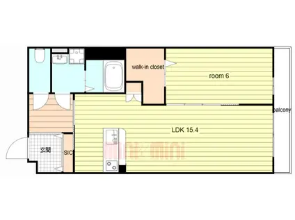 KAYS SUITE SUNNY MED(1LDK/2階)の間取り写真