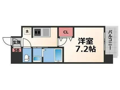 PARK HILLS今里RAY(1K/2階)の間取り写真