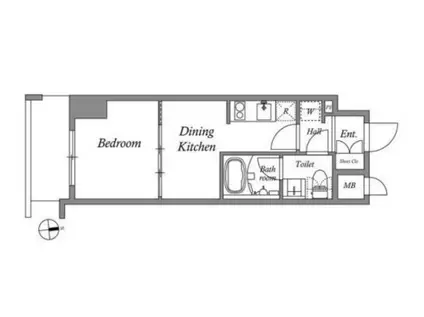 QUALITAS浅草橋(1DK/5階)の間取り写真
