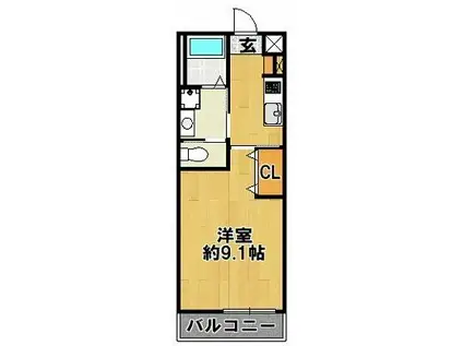 神戸電鉄三田線 田尾寺駅 徒歩4分 2階建 築5年(1K/1階)の間取り写真