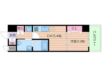 LA CASA天王寺(1DK/4階)の間取り写真