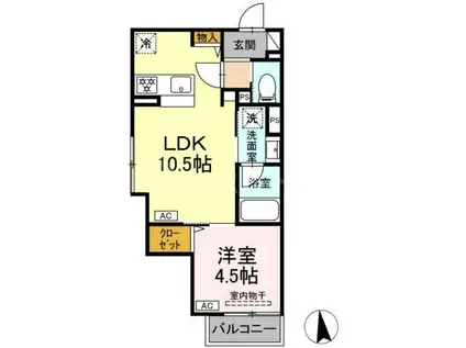 セレスティア青井II(1LDK/3階)の間取り写真