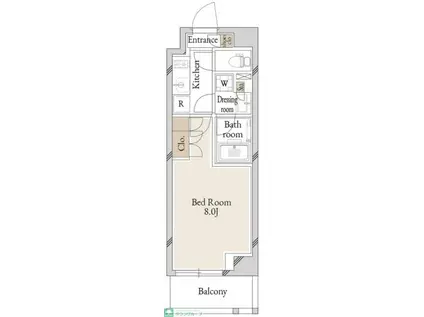 KI-LIGHT KINSHICHO(1K/2階)の間取り写真