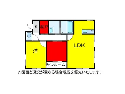 ＪＲ成田線 成田駅 徒歩5分 2階建 築40年(1LDK/2階)の間取り写真