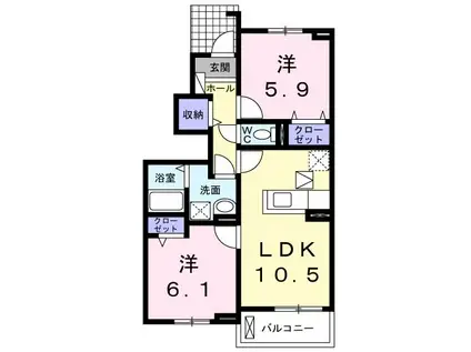 サンリット雅III(2LDK/1階)の間取り写真