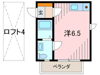 シティハウス高司(ワンルーム/2階)の間取り写真