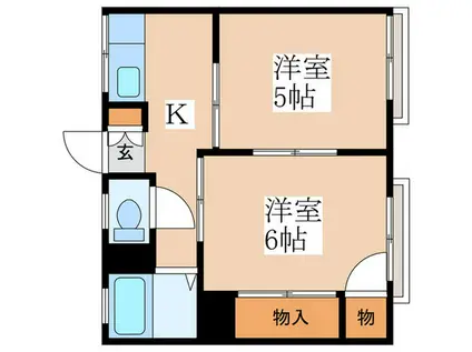 シティハイム瑞穂第2(2K/2階)の間取り写真
