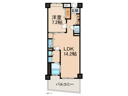 パシフィックビスタI(1LDK/6階)の間取り写真