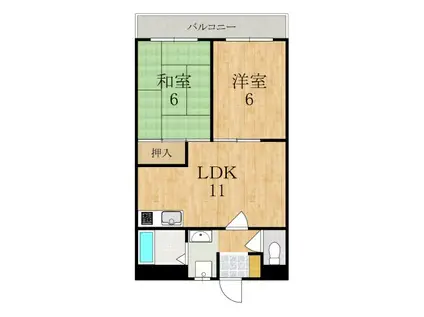AMITY SAKURAI(2LDK/4階)の間取り写真