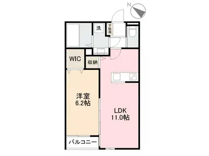 THE KAMIFUKUOKA(1LDK/2階)の間取り写真