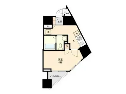 メイクスデザイン新宿(1K/4階)の間取り写真