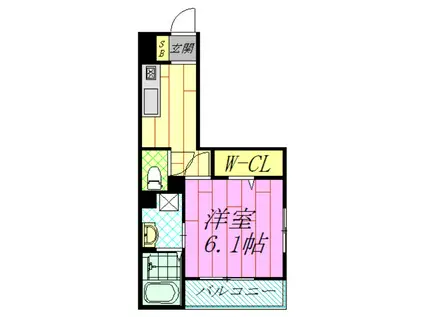 MISAKI(1K/1階)の間取り写真