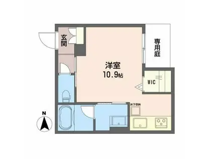 SHAMAISON新町T.H A(ワンルーム/1階)の間取り写真