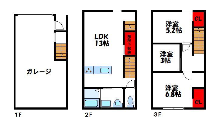 SK GARAGE(3LDK/1階)の間取り写真