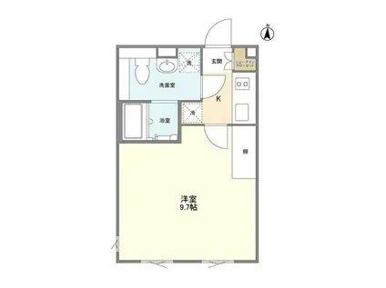 アレーロ三軒茶屋3(1K/4階)の間取り写真