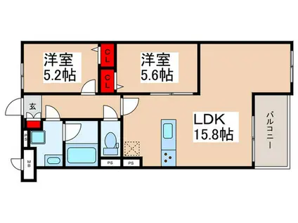 THEIOS SON(2LDK/3階)の間取り写真
