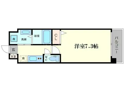 リヴィアスナンバエアリー(1K/5階)の間取り写真